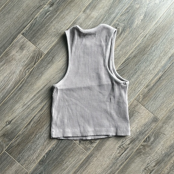 Oak + Fort Grey Ribbed Racerback Tank Top - Picture 3 of 3